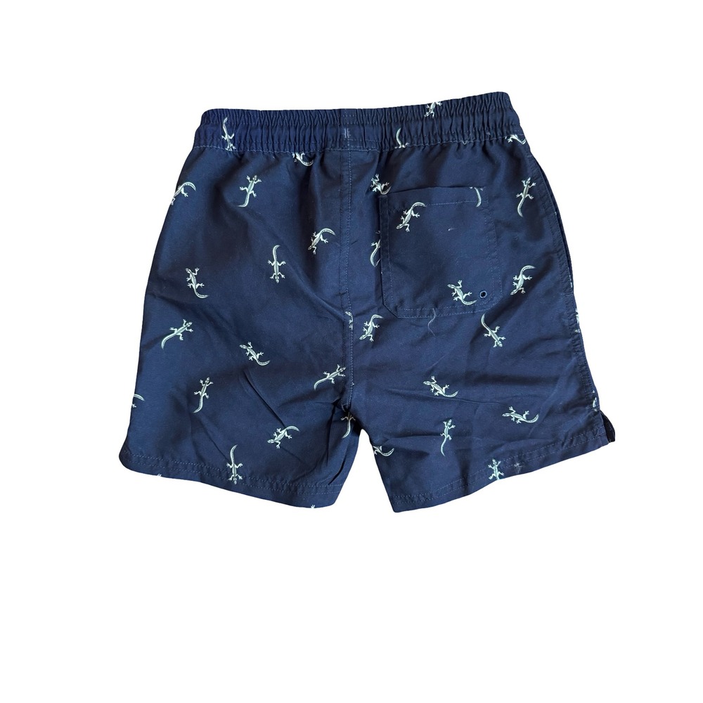 Miles The Label Swim Trunks Lizard Print Recycled Fibers‎ Navy Blue Size 7